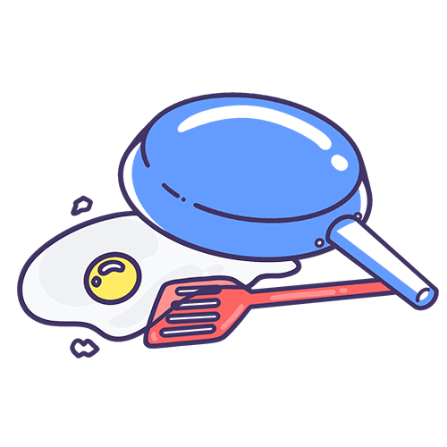 Illustration of sad cooking pan