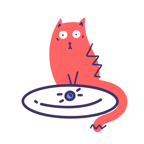 Illustration of a cat with very little
          food on plate